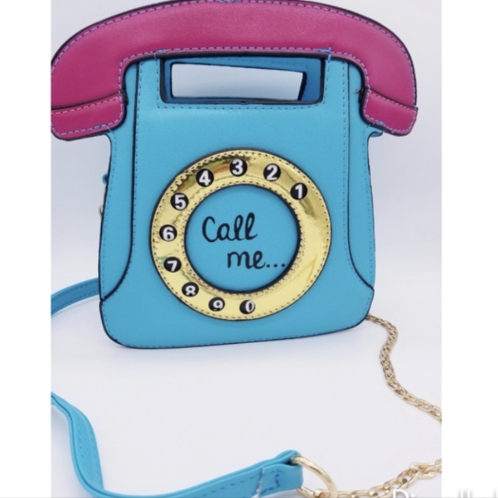 "Call me" telephone crossbody bag purse